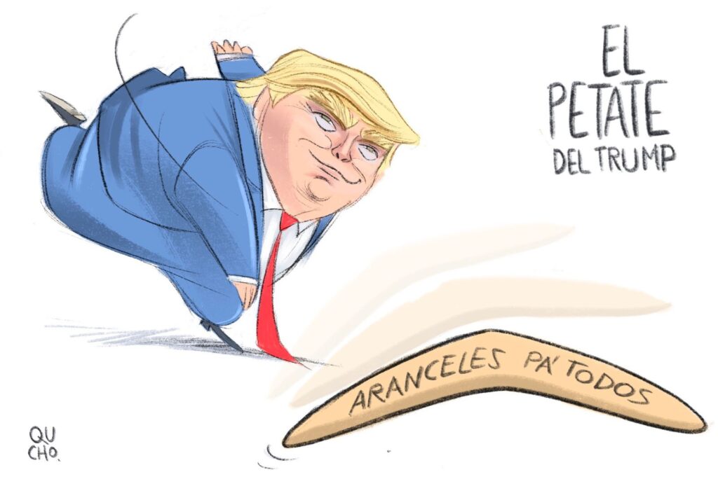 Cartón de Qucho sobre los aranceles de Trump a México 