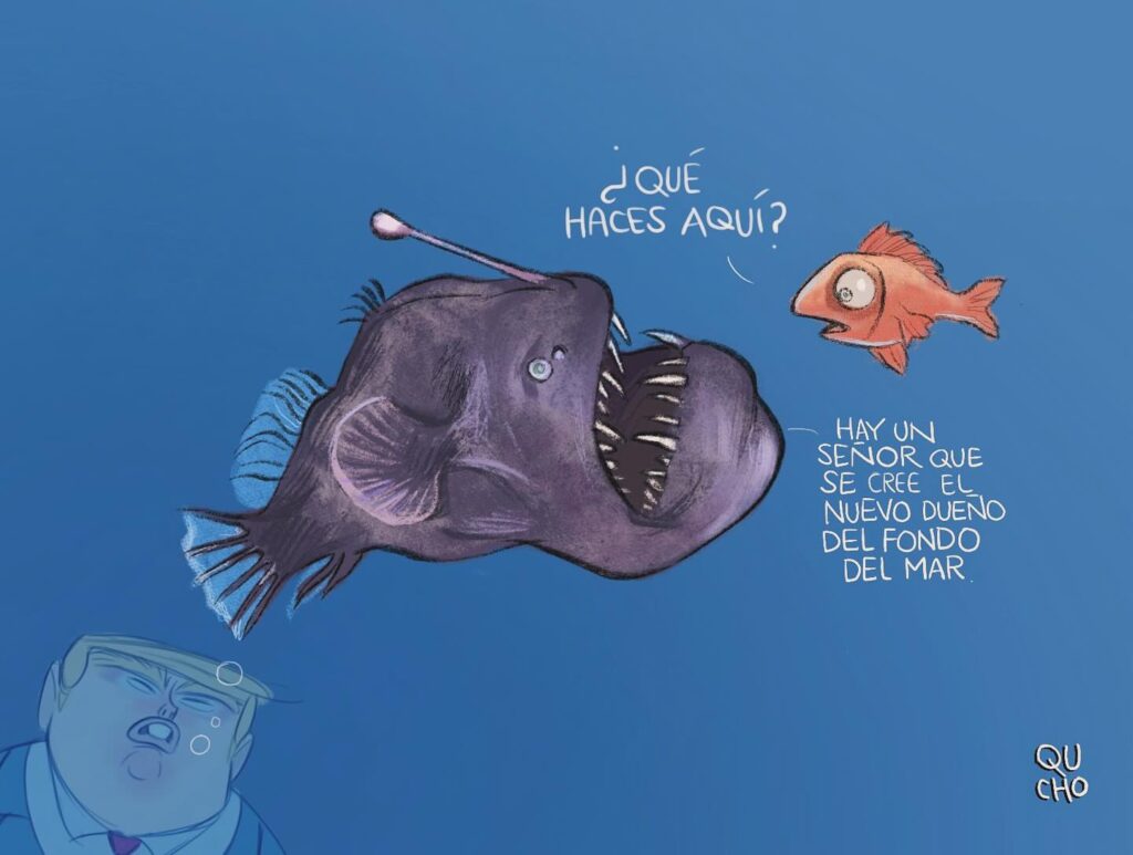 Cartón Qucho sobre el pez abisal 