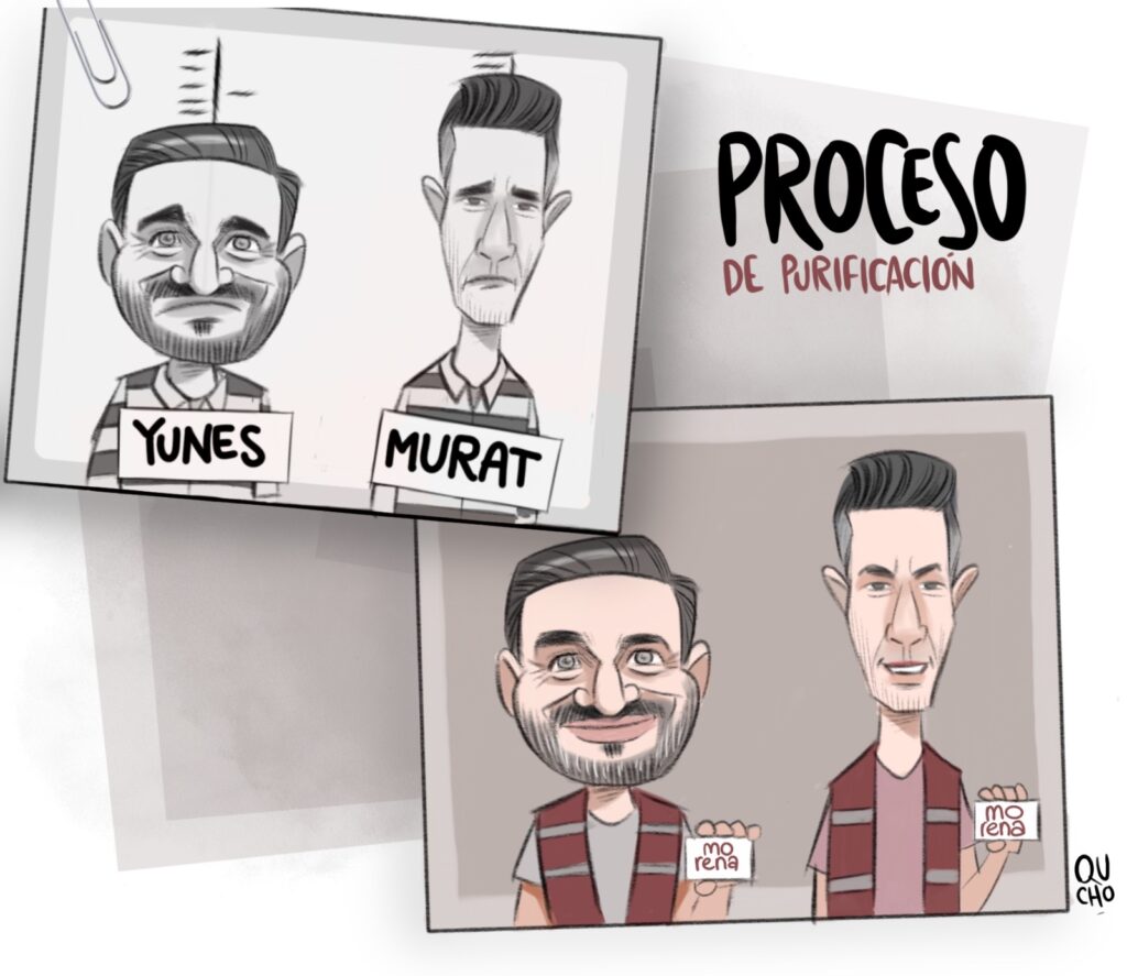 Cartón Qucho Monero sobre los Yunes 