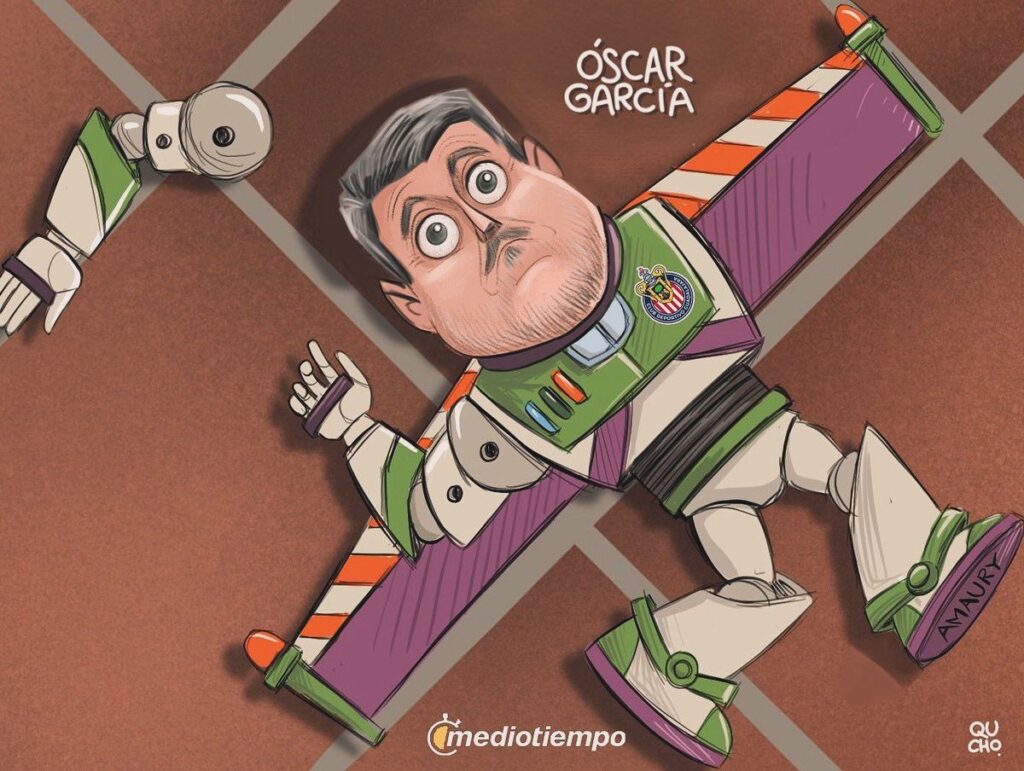 Cartón Qucho sobre Oscar García de Chivas 