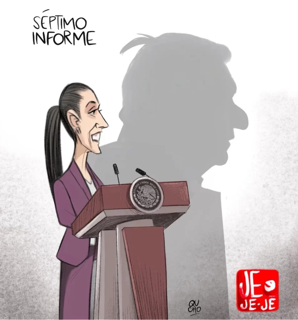 Cartón de Qucho dedicado al informe de la presidenta Sheinbaum