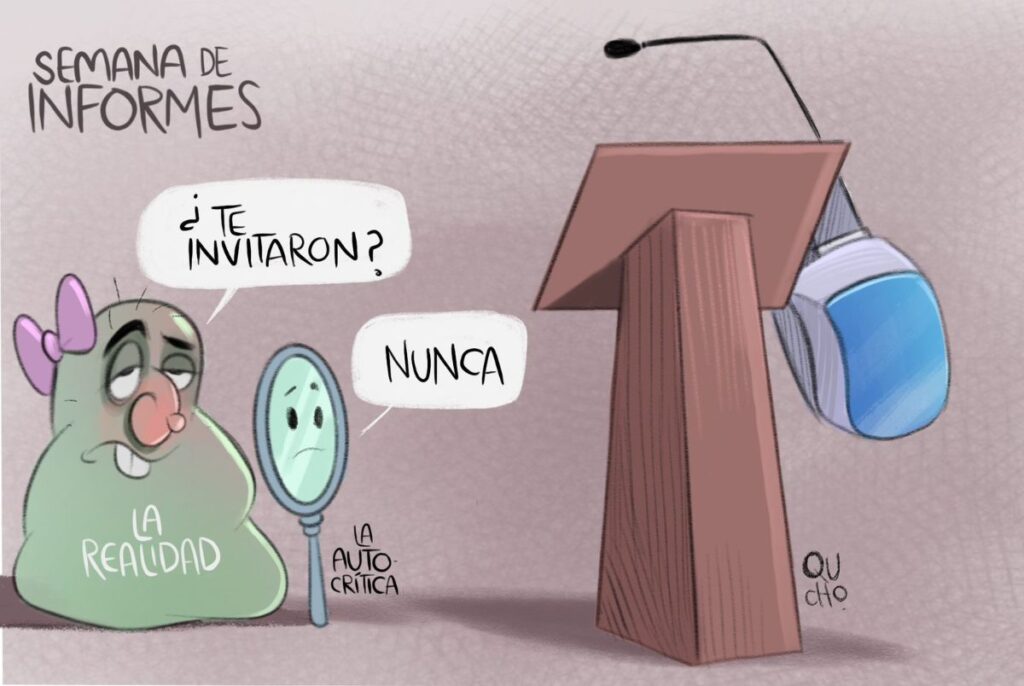 Cartón de Qucho sobre los informes