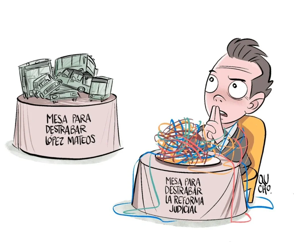 Cartón de Qucho Monero sobre las mesas de diálogo 