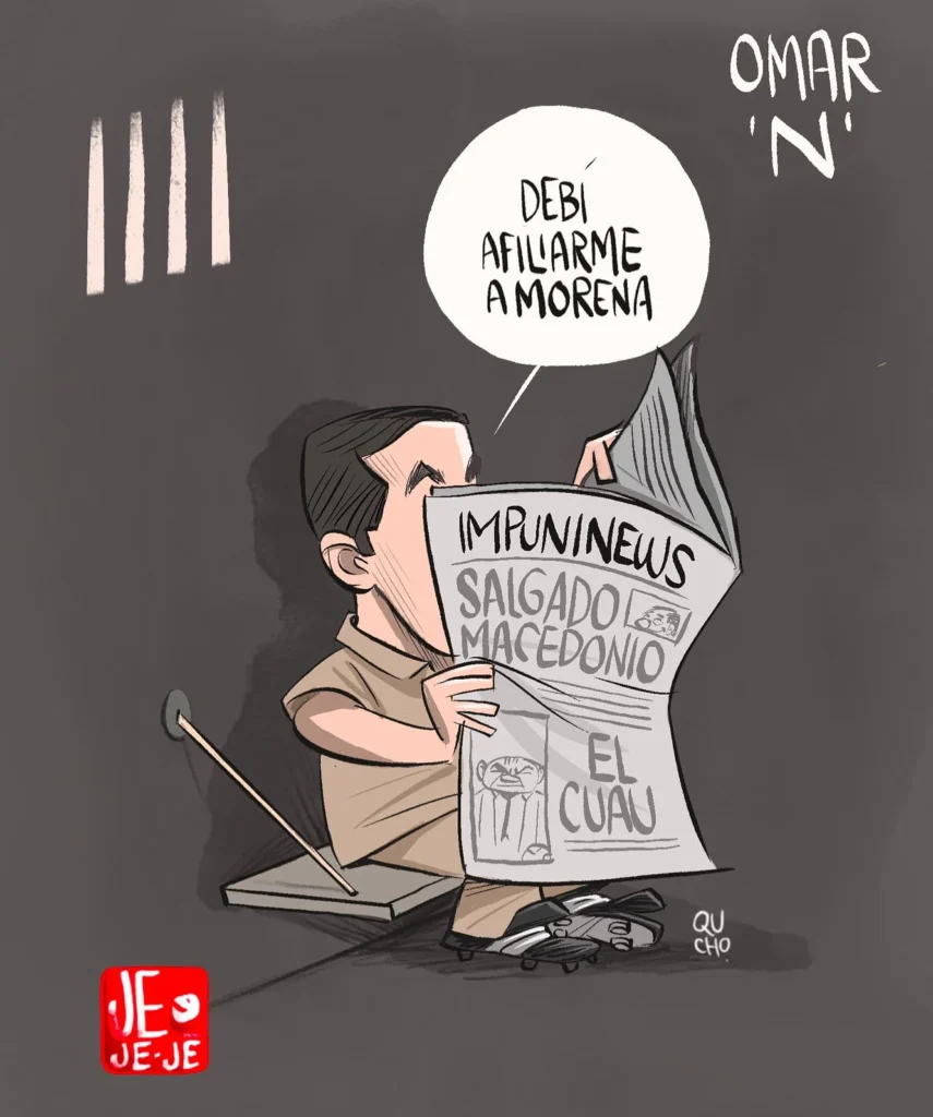 Cartón de Qucho sobre Omar Bravo