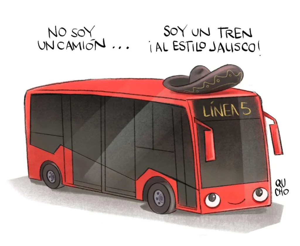 Carton de Qucho sobre la Línea 5
