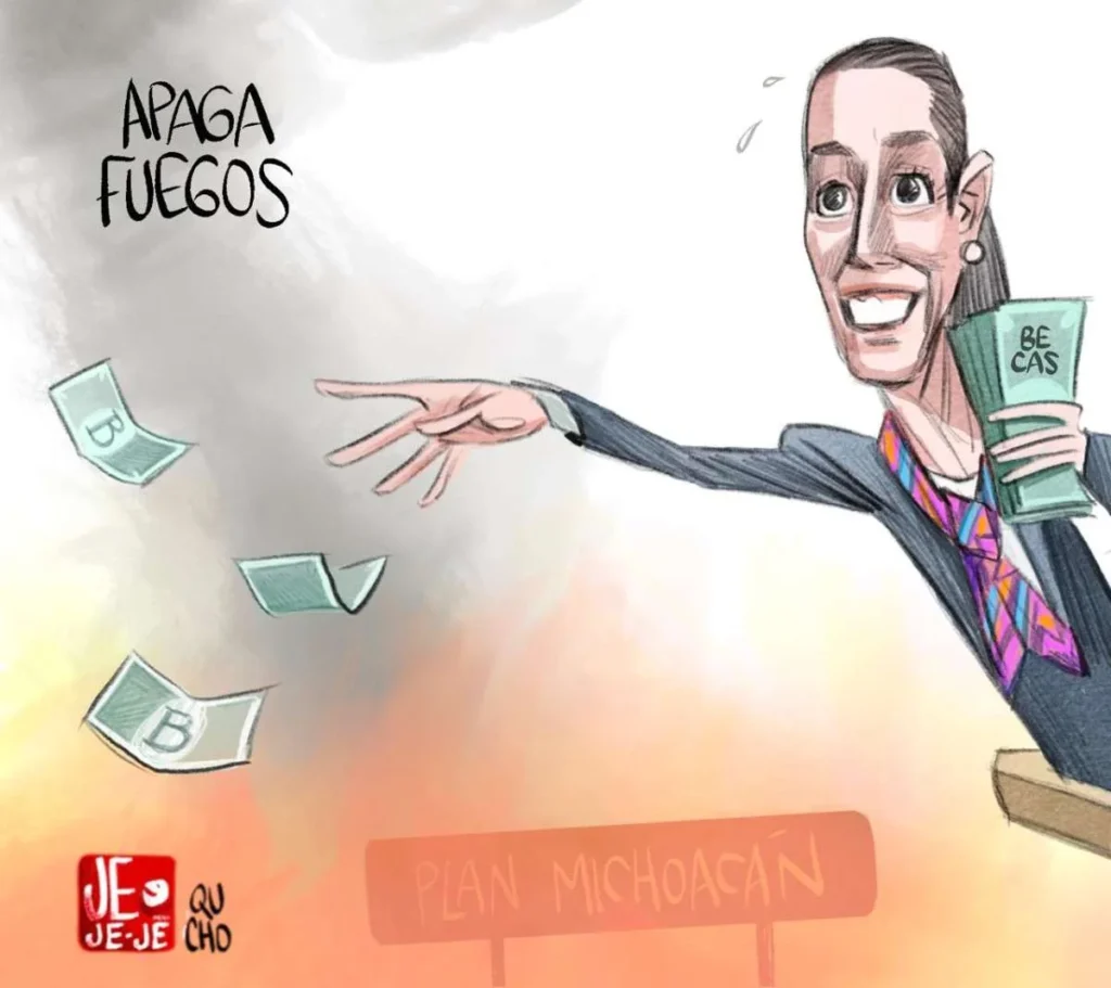 Cartón de Qucho sobre la Presidenta Claudia Sheinbaum