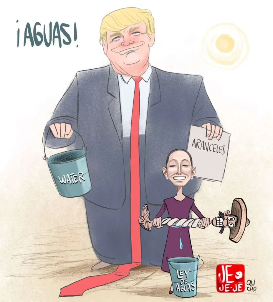 Qucho Monero dedica su cartón a Donald Trump y Claudia Sheinbaum
