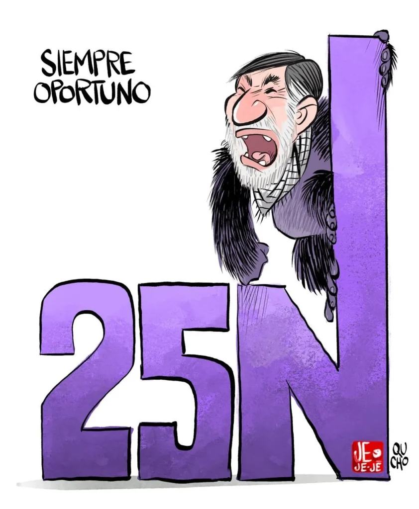Qucho Monero dedica su cartón al 25N