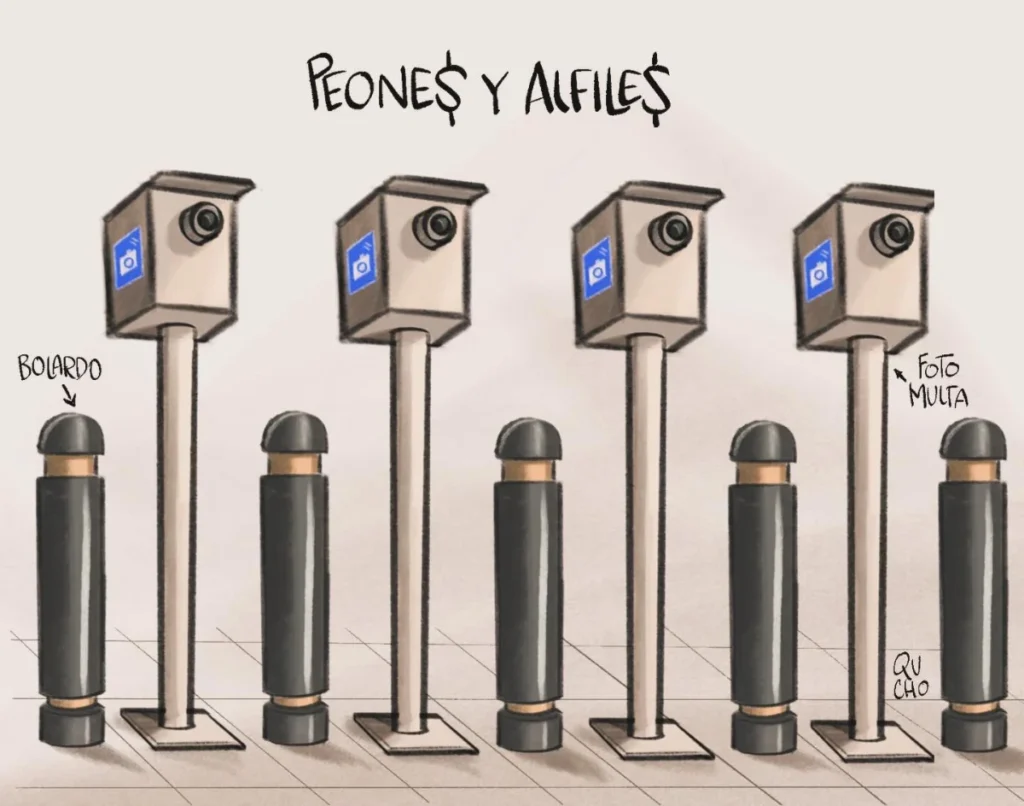 Cartón de Qucho Monero sobre las fotomultas