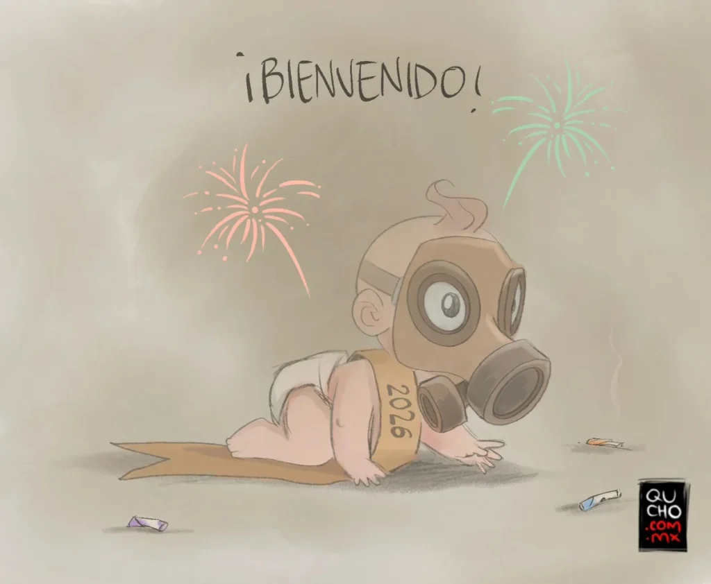 Cartón de Qucho Monero sobre el Nuevo Año 2026