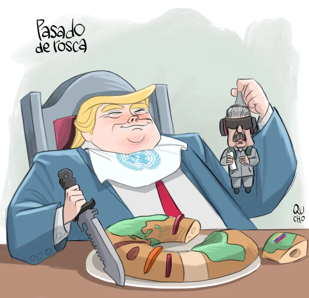 Cartón de Qucho Monero sobre Maduro y Donald Trump