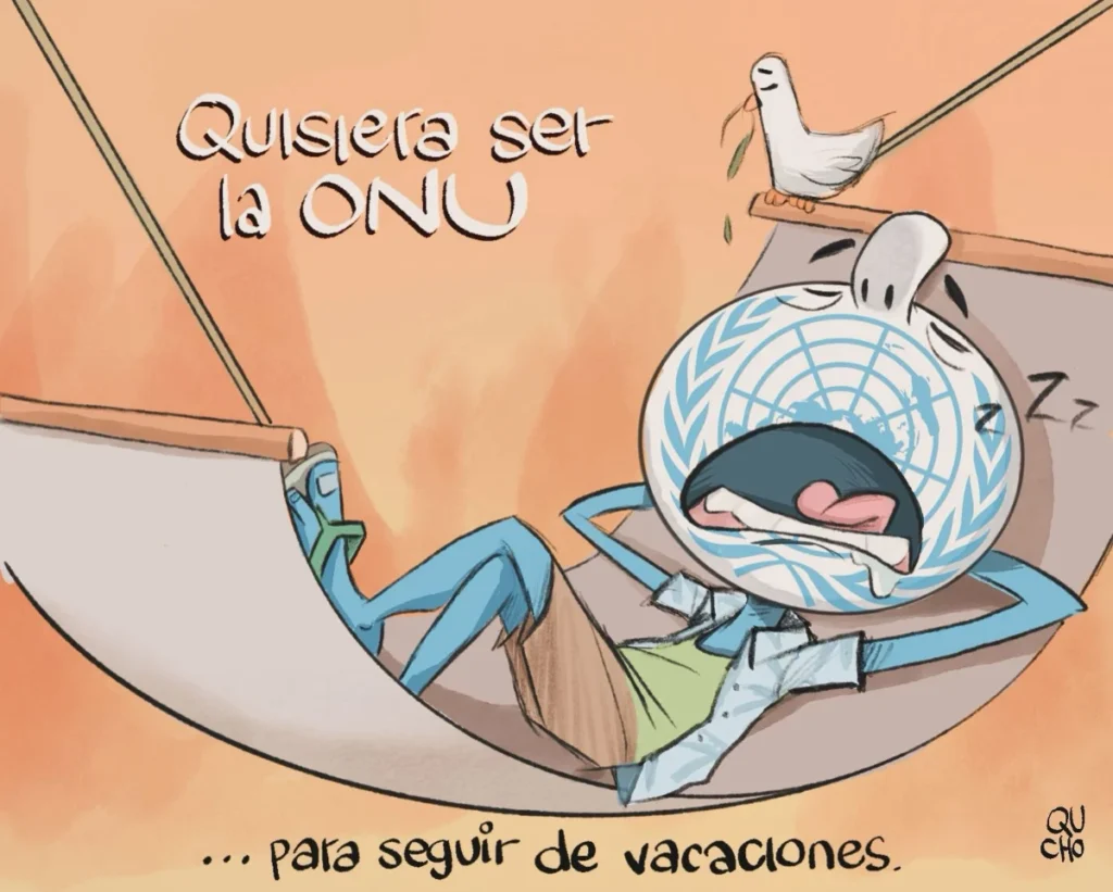 Cartón de Qucho Monero sobre la Onu