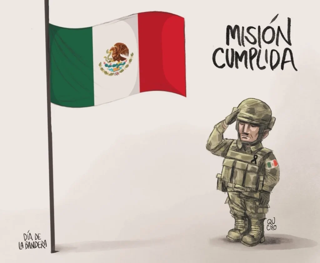 Cartón de Qucho sobre el Día de la Bandera