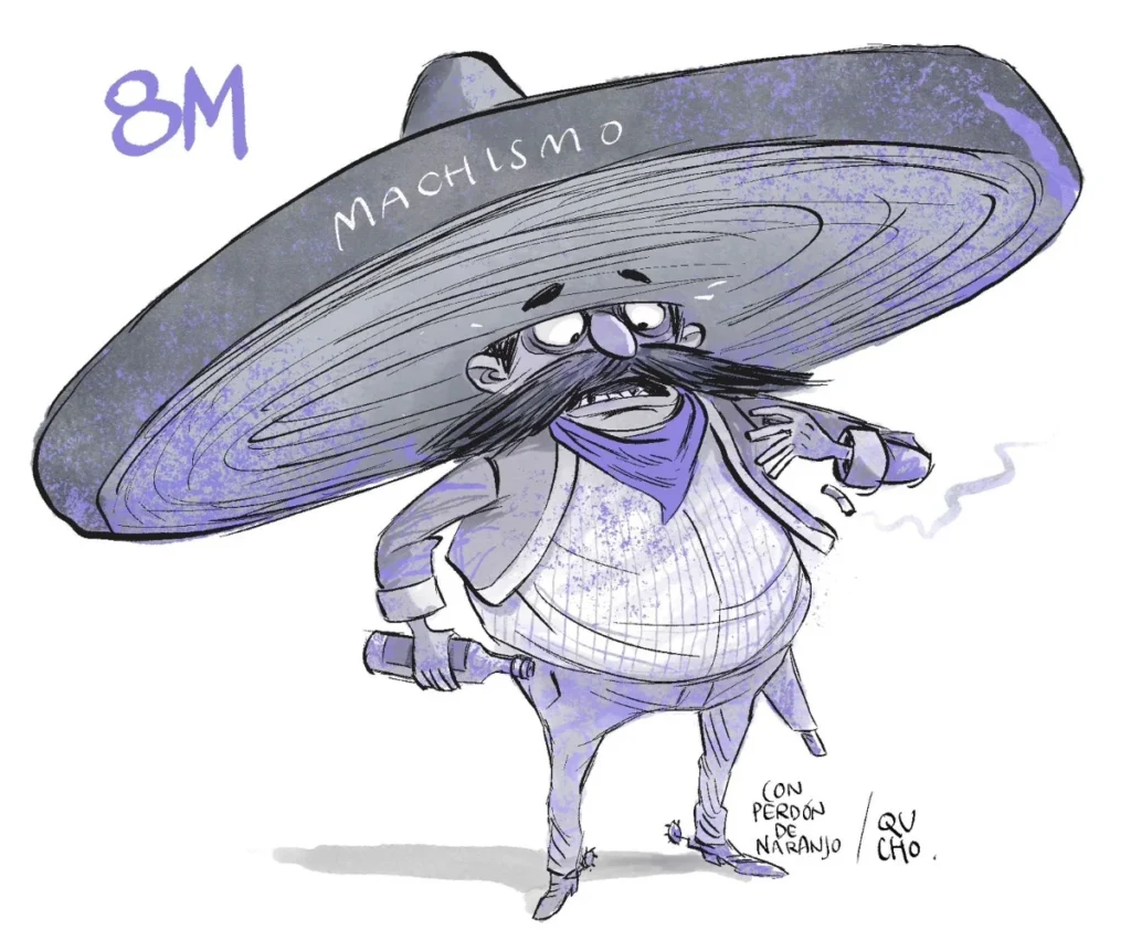 Cartón de Qucho sobre el 8M