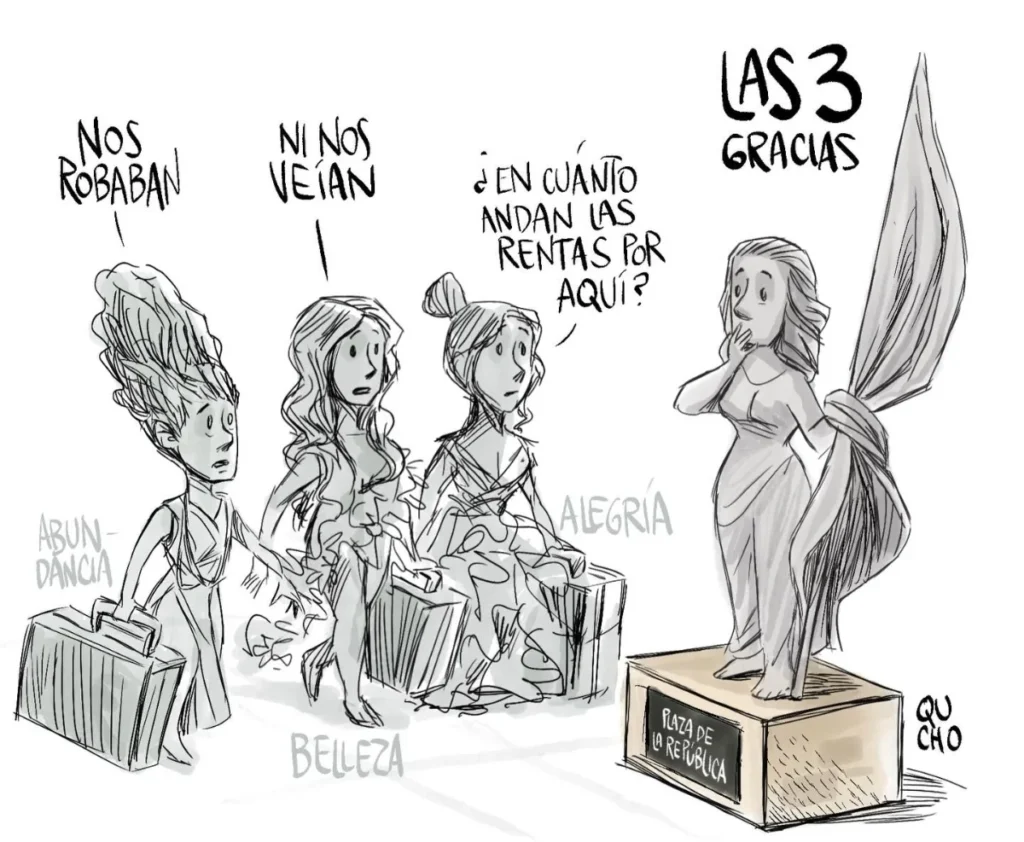 Cartón de Qucho sobre Las Tres Gracias