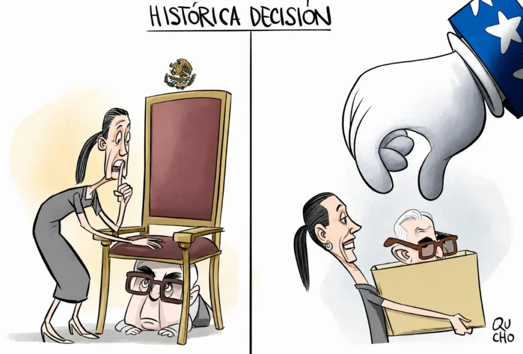 Cartón de Qucho sobre la presidenta Claudia Sheinbaum