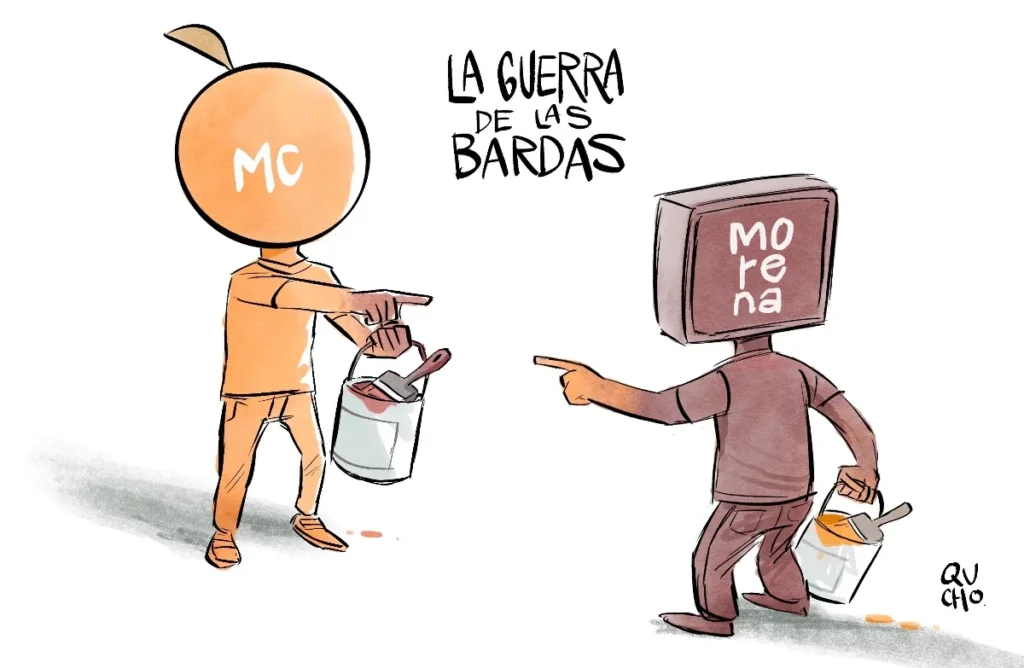 Cartón de Qucho sobre la pinta de bardas