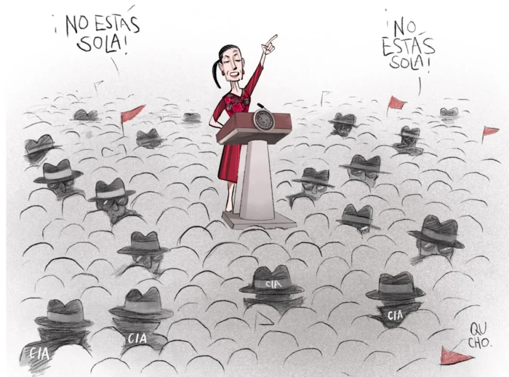 Cartón de Qucho sobre el mensaje de Sheinbaum
