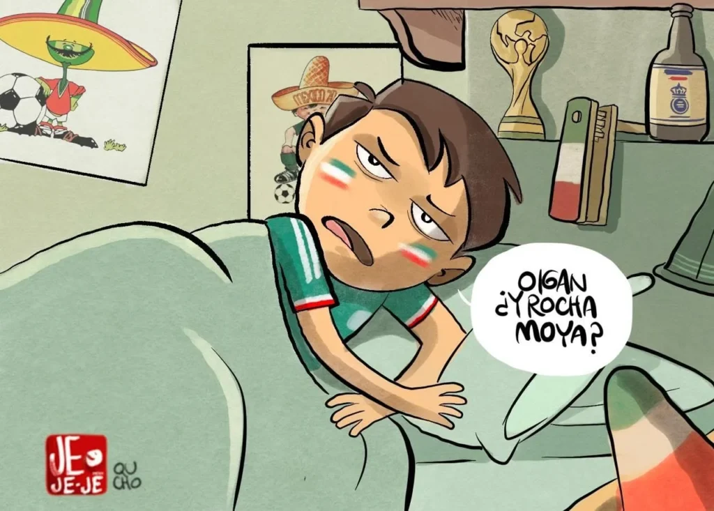 Cartón de Qucho sobre Rocha Moya