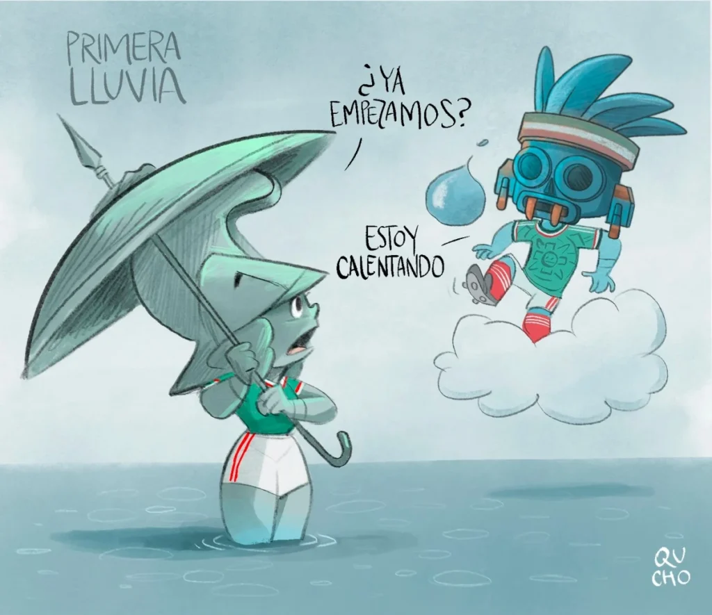 Cartón de Qucho sobre las lluvias