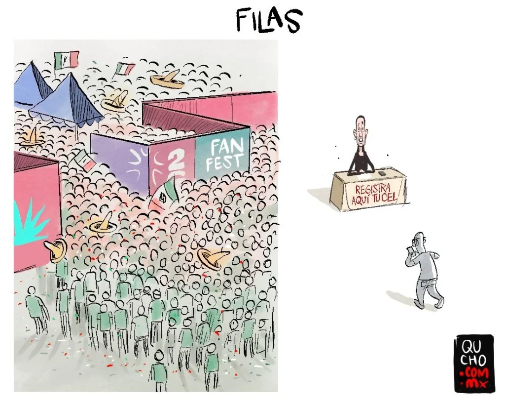 Cartón de Qucho sobre el FIFA Fan Fest