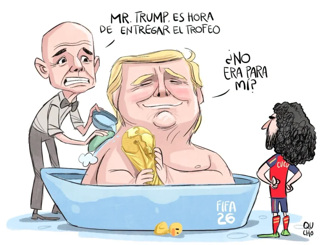 Cartón de Qucho sobre el triunfo de España en el Mundial