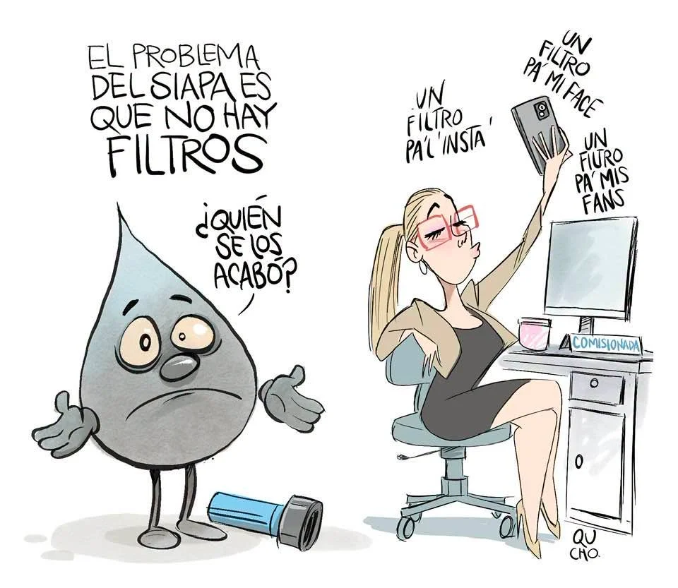 Cartón de Qucho sobre los filtros del Siapa