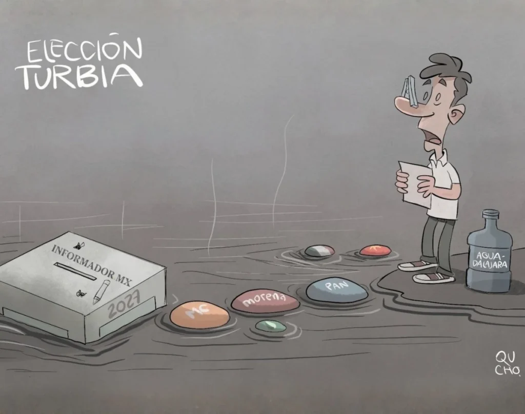 Qucho Monero dedica su cartón al agua turbia del Siapa