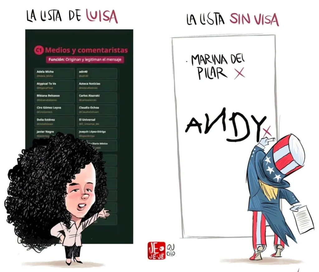 Cartón de Qucho sobre la lista de Luisa María Alcalde