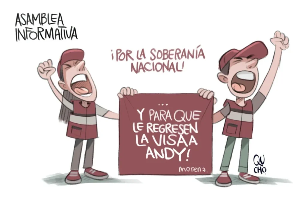 Qucho Monero dedica su cartón a las manifestaciones de Morena