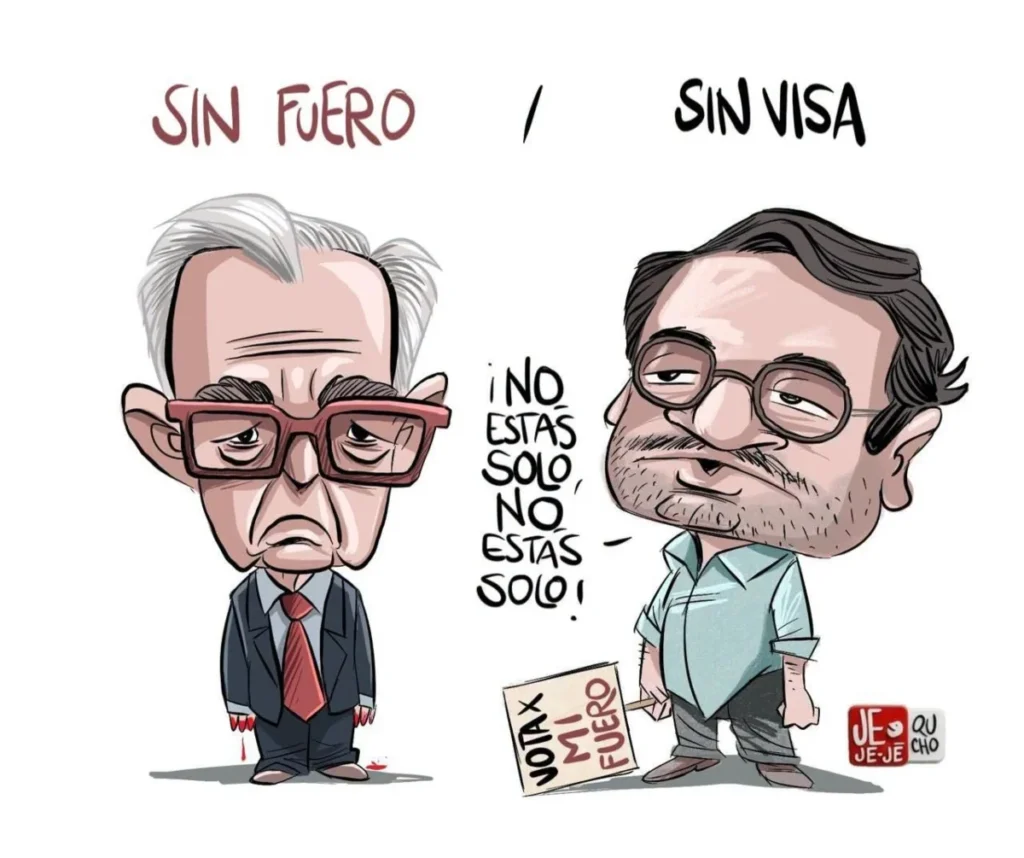 Qucho Monero dedica su cartón a Rubén Rocha Moya y Andy López Beltrán
