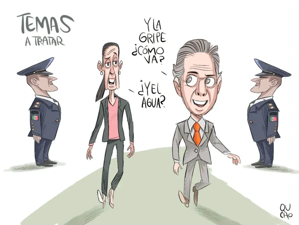 Qucho Monero dedica su cartón a la visita de la Presidenta Claudia Sheinbaum