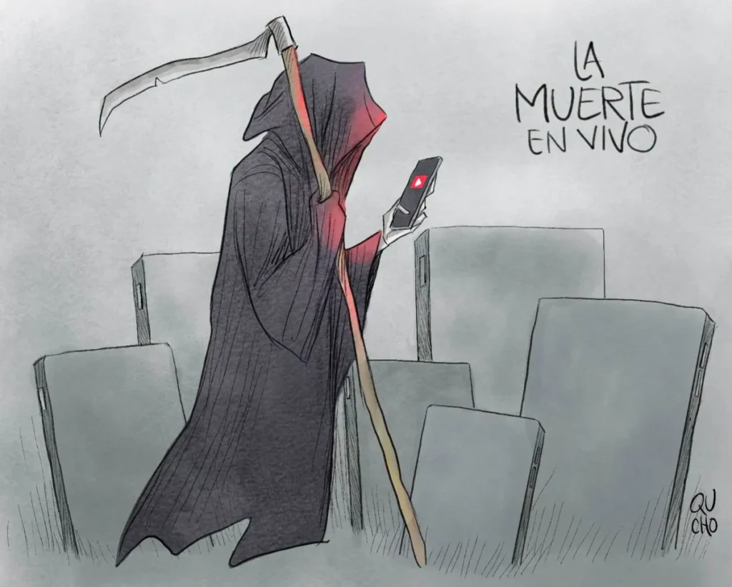 Cartón de Qucho sobre el asesinato de influencer