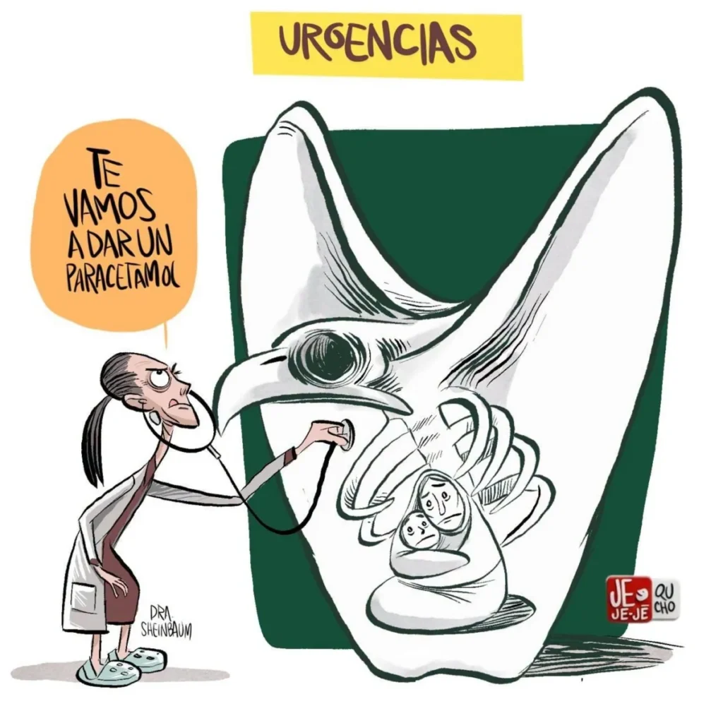 Cartón de Qucho sobre el IMSS