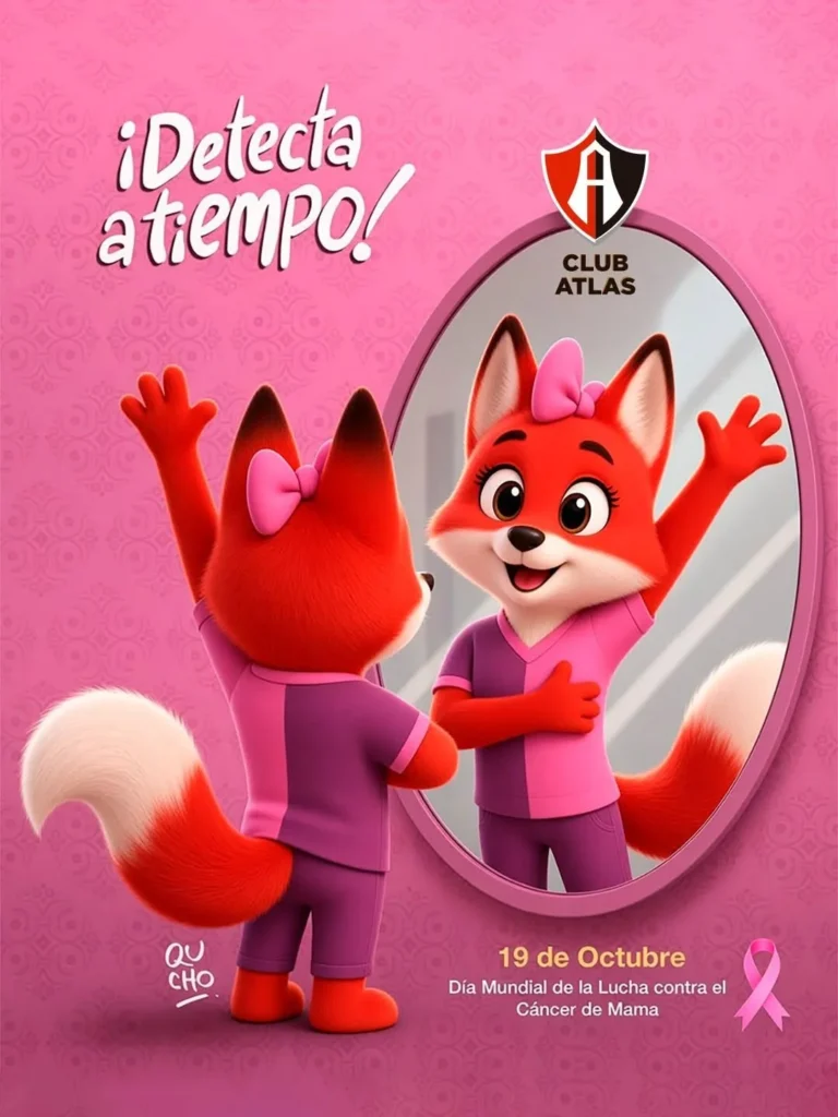 Cartón de Qucho sobre octubre mes de la prevención del cáncer de mama