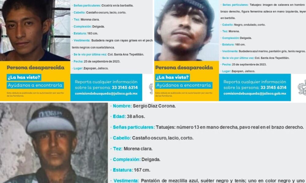 Zapopan: Tres jóvenes desaparecidos en la colonia Santa Ana Tepetitlán