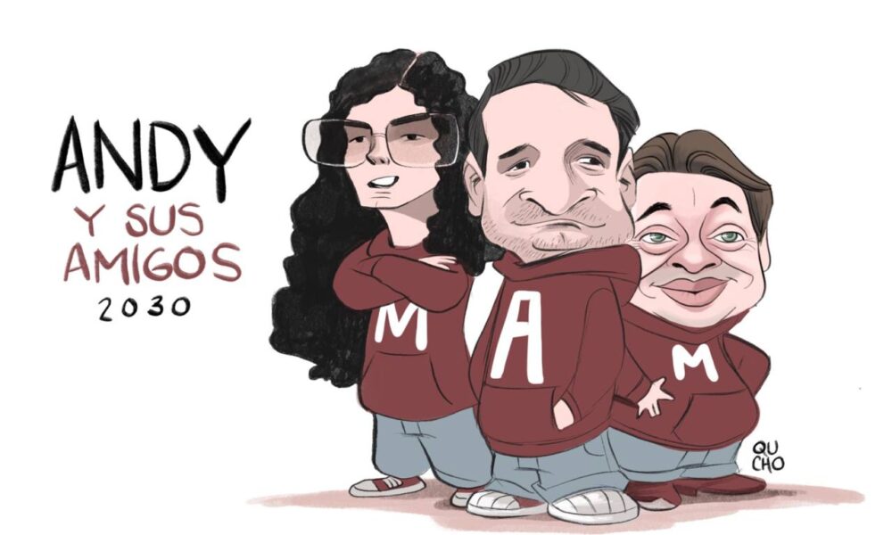 Cartón Qucho Monero sobre el hijo del presidente Andrés Manuel López Obrador en Morena