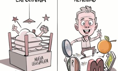 Cartón de Qucho Monero sobre Pablo Lemus y su relación con el Congreso de Jalisco