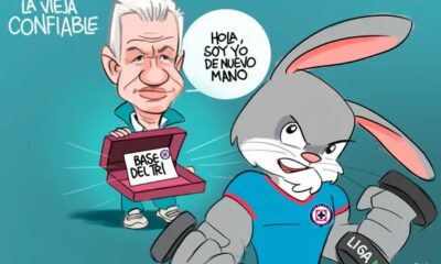 Cartón de Qucho Monero sobre el Cruz Azul