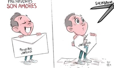 Cartón Qucho sobre el proyecto de presupuesto federal 2025 en Jalisco y los proyectos de Pablo Lemus