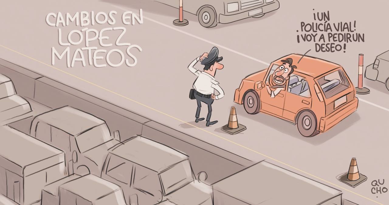 Cartón Qucho Monero sobre la policia vial