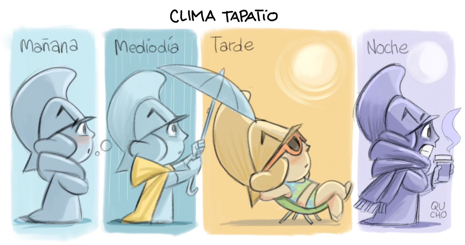 Cartón de Qucho Monero sobre el clima tapatío