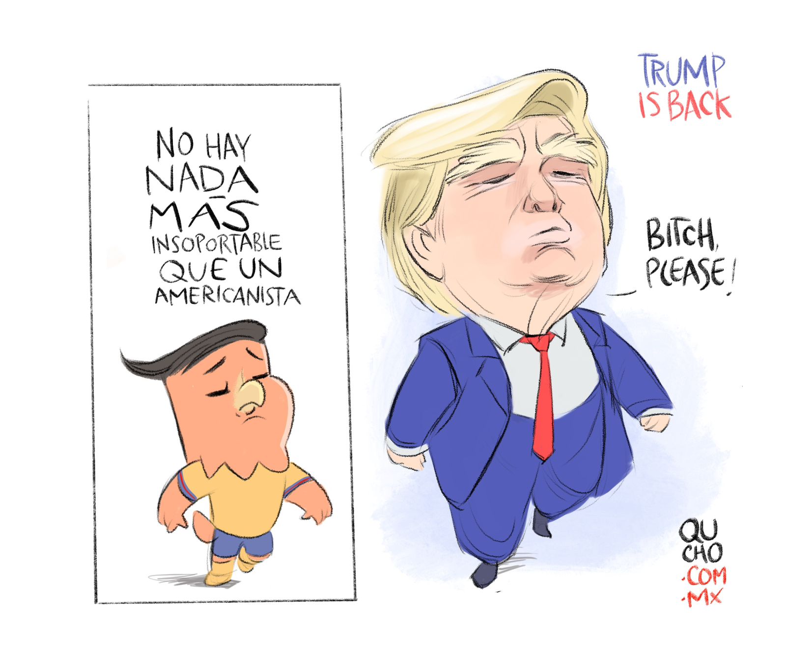 Cartón Qucho sobre la llegada de Donald Trump a la presidencia