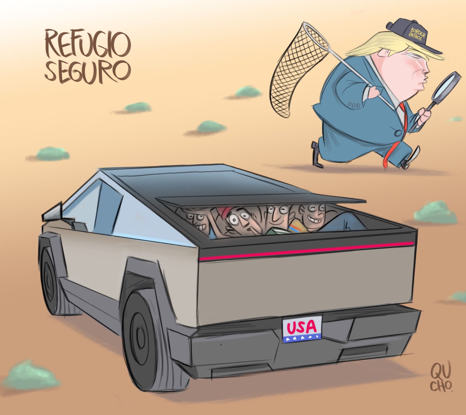 Carton de Qucho sobre deportaciones en la era Trump