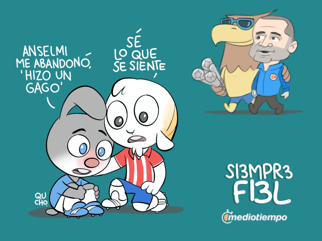 Cartón Qucho sobre el Cruz Azul y el América