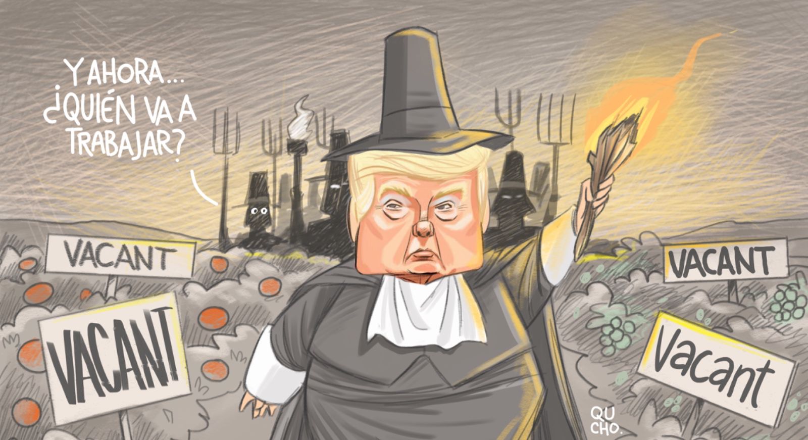 Cartón Qucho Monero sobre Donald Trump