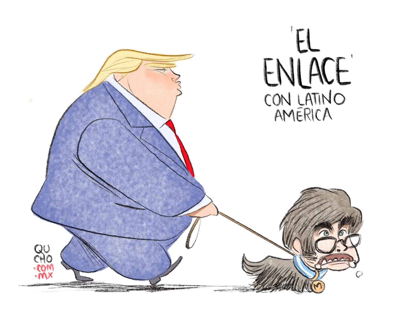 Cartón de Qucho Monero sobre la relación de Trump y Milei