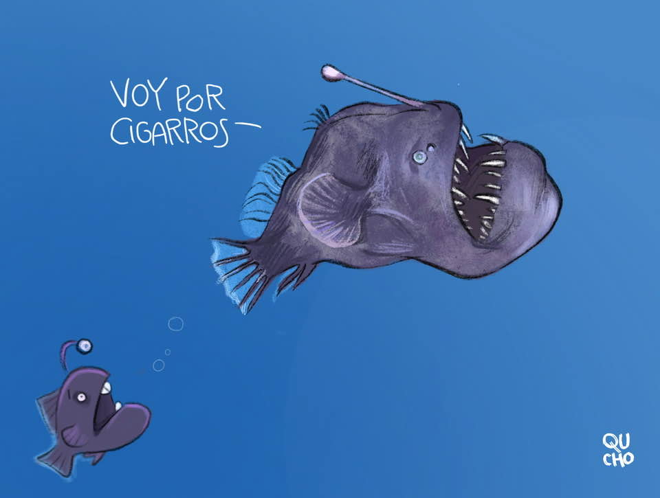 Cartón Qucho el pez abisal