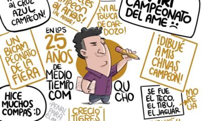 Cartón de Qucho sobre su trabajo en MedioTiempo