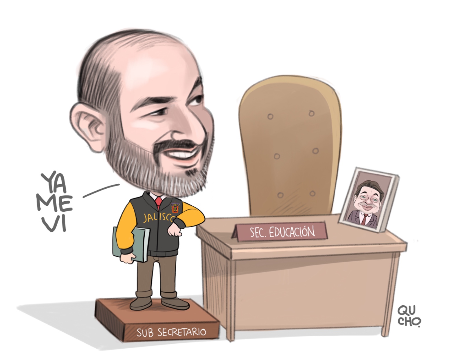 Carton de Qucho Monero sobre la designación de Ricardo Villanueva como subsecretario de Educación